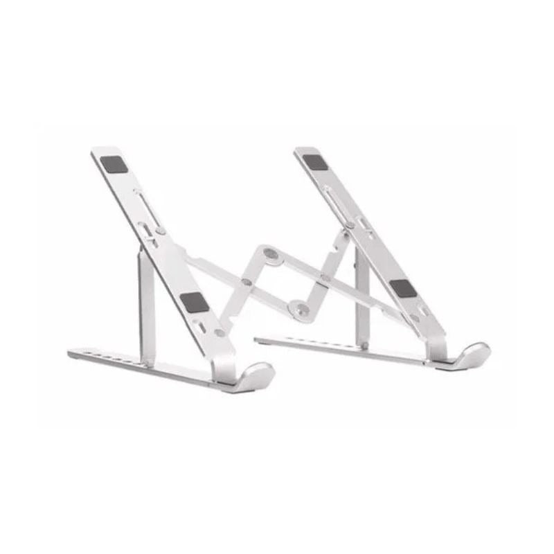 Silver Aluminum Laptop Stand Adjustable Height Portable