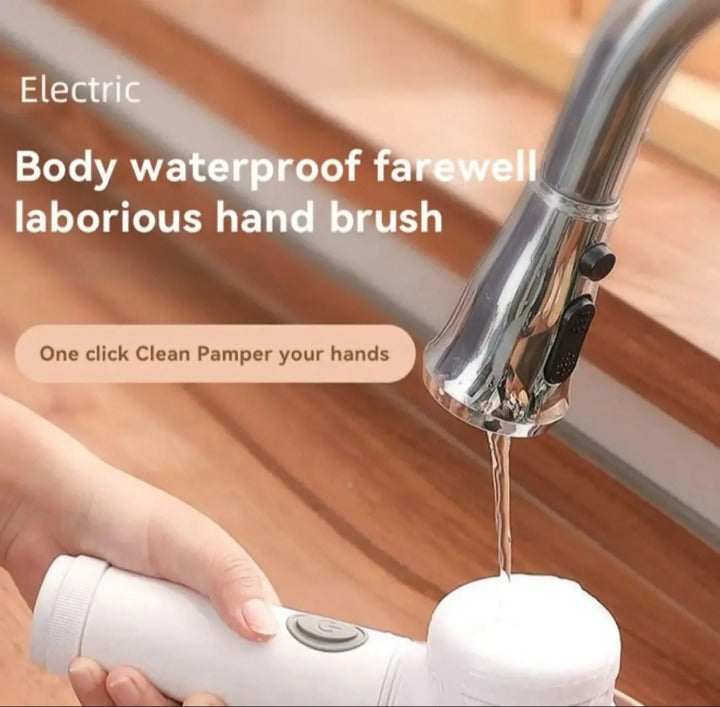 5-in-1 Rechargeable Magic Brush | Handheld Electric Scrubber | 360° Rotating with 3 Replaceable Multipurpose Brush Heads