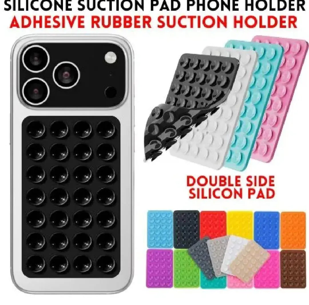 Double Side Silicone Suction Phone Holder Black