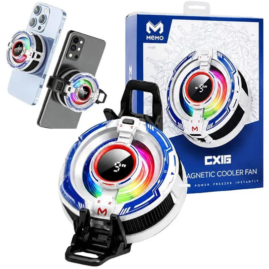 CX16 Magnetic Mobile Cooling Fan | Semiconductor Phone Cooler with RGB Lights | Fast Cooling Gaming Radiator for Android & iPhone CX16 Magnetic Mobile Cooling Fan