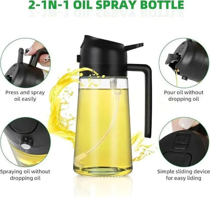 Premium Glass Oil Bottle 50ml Spray Leak Proof