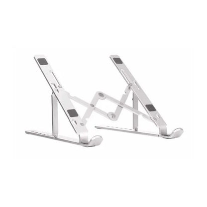 Silver Aluminum Laptop Stand Adjustable Height Portable