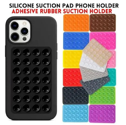Double Side Silicone Suction Phone Holder Black