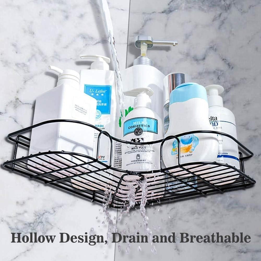 Black Stainless Steel Corner Shelf for Bathroom Storage