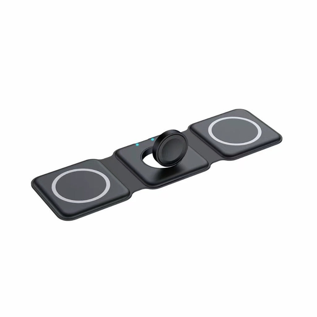 3-in-1 Foldable Magnetic Wireless Charger 15W Charging Station for iPhone Apple Watch and AirPods