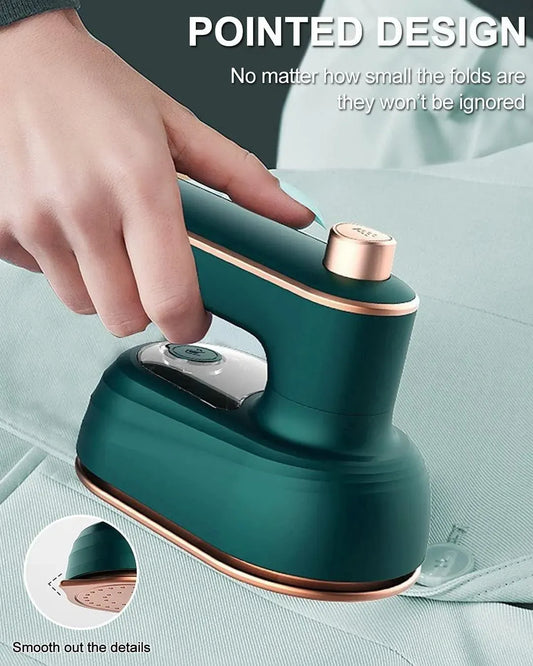 Portable Mini Steam Iron | Handheld Garment Steamer Wrinkle Remover Travel-Friendly