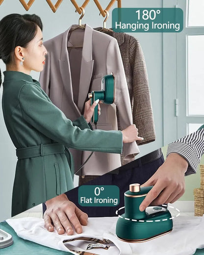Portable Mini Steam Iron | Handheld Garment Steamer Wrinkle Remover Travel-Friendly