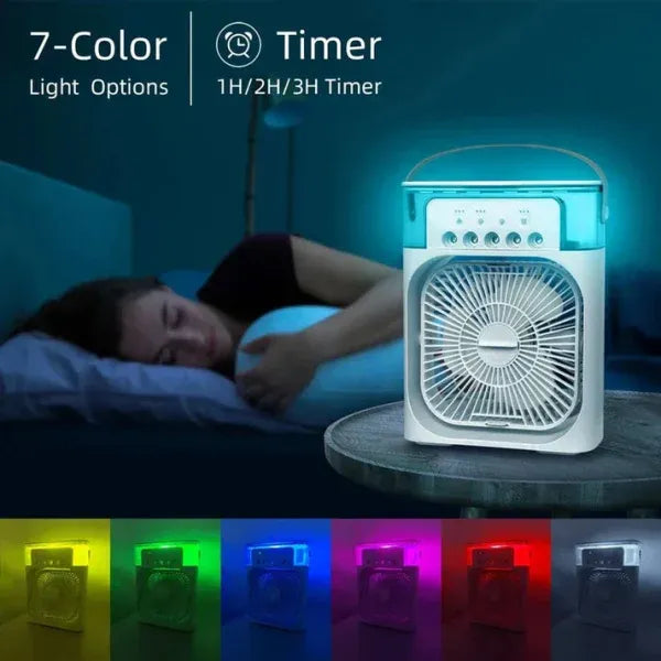 10-Inch Large Portable Air Conditioner Fan | USB Electric Fan with LED Night Light, Mist & Humidifier Function |